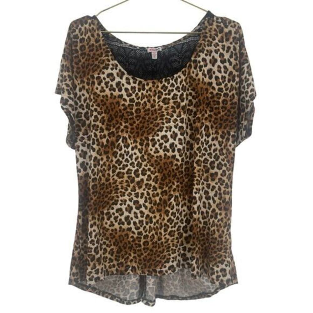 BONGO PLUS Leopard Print Top Size 1X